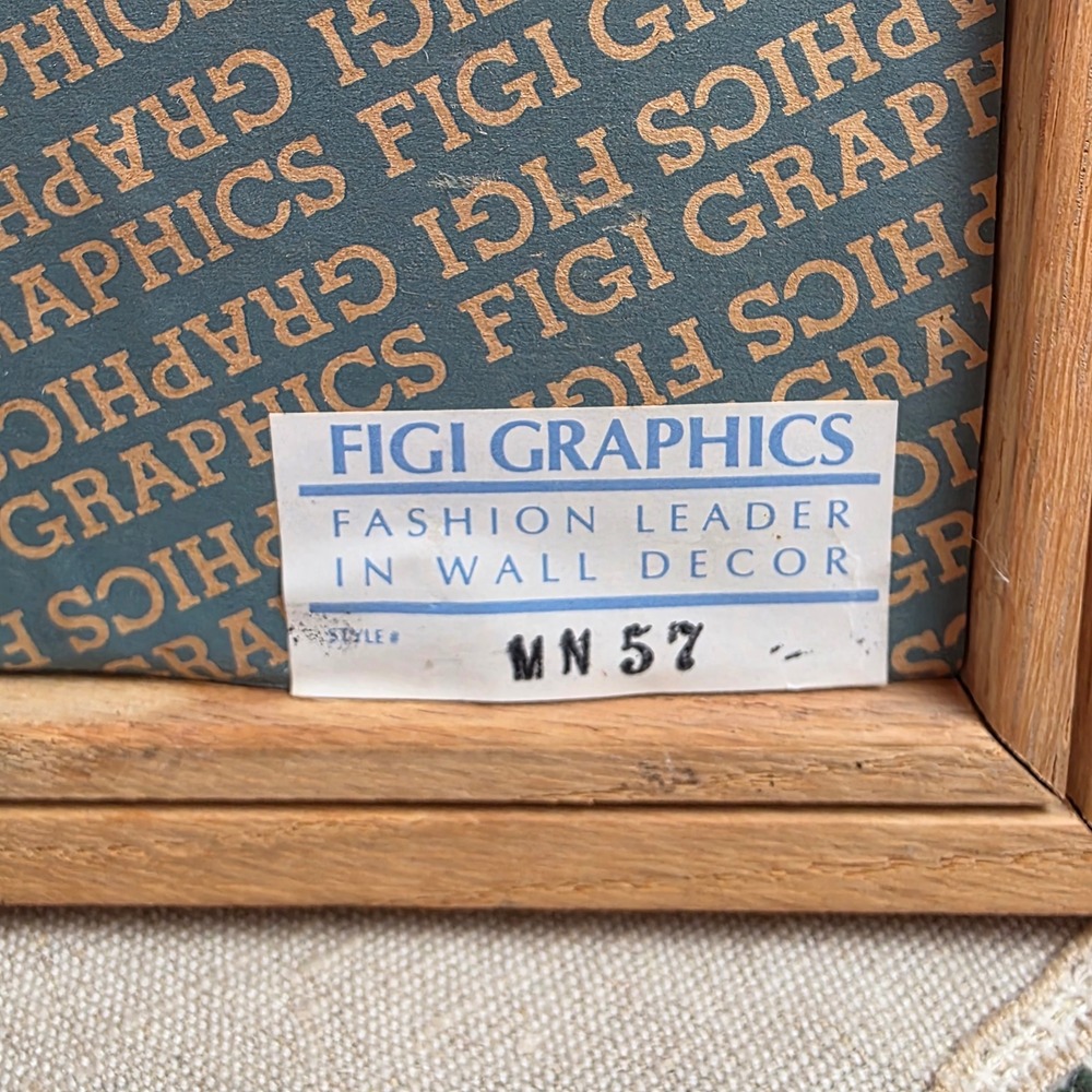 Vintage‎ Figi Graphics 'Give Love Gather Love' Wall Art Wood Framed Folk Art - Picture 7 of 9